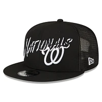 Men's New Era Black Washington Nationals Street Trucker 9FIFTY Snapback Hat