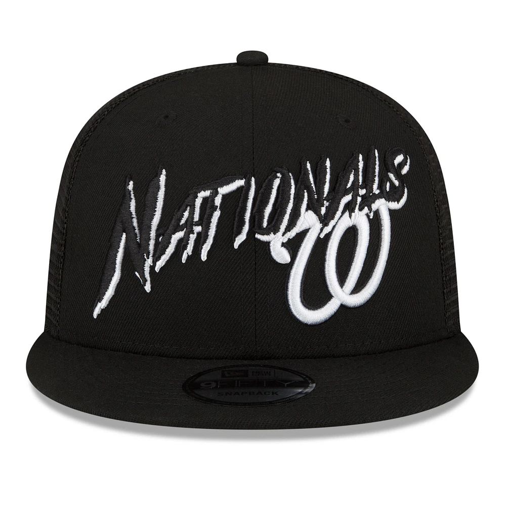 Casquette Snapback 9FIFTY Street Trucker des Washington Nationals New Era noire pour homme