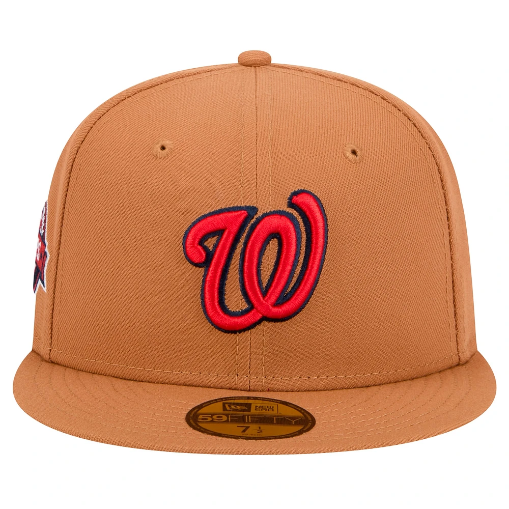 Casquette ajustée 59FIFTY marron des Washington Nationals New Era pour hommes