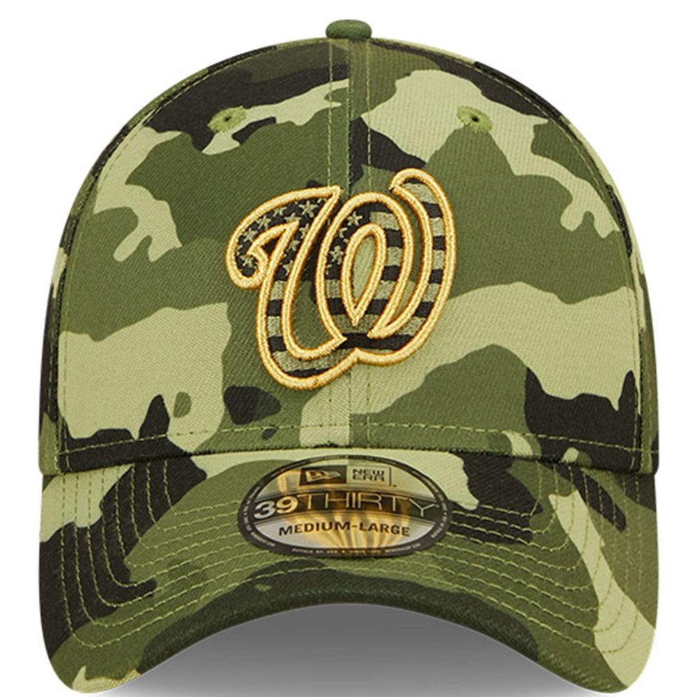 Men's New Era Camo Washington Nationals 2022 Armed Forces Day 39THIRTY Flex Hat