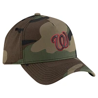 Men's New Era Camo Washington Nationals Woodland Team Pop 9FORTY A-Frame Adjustable Hat