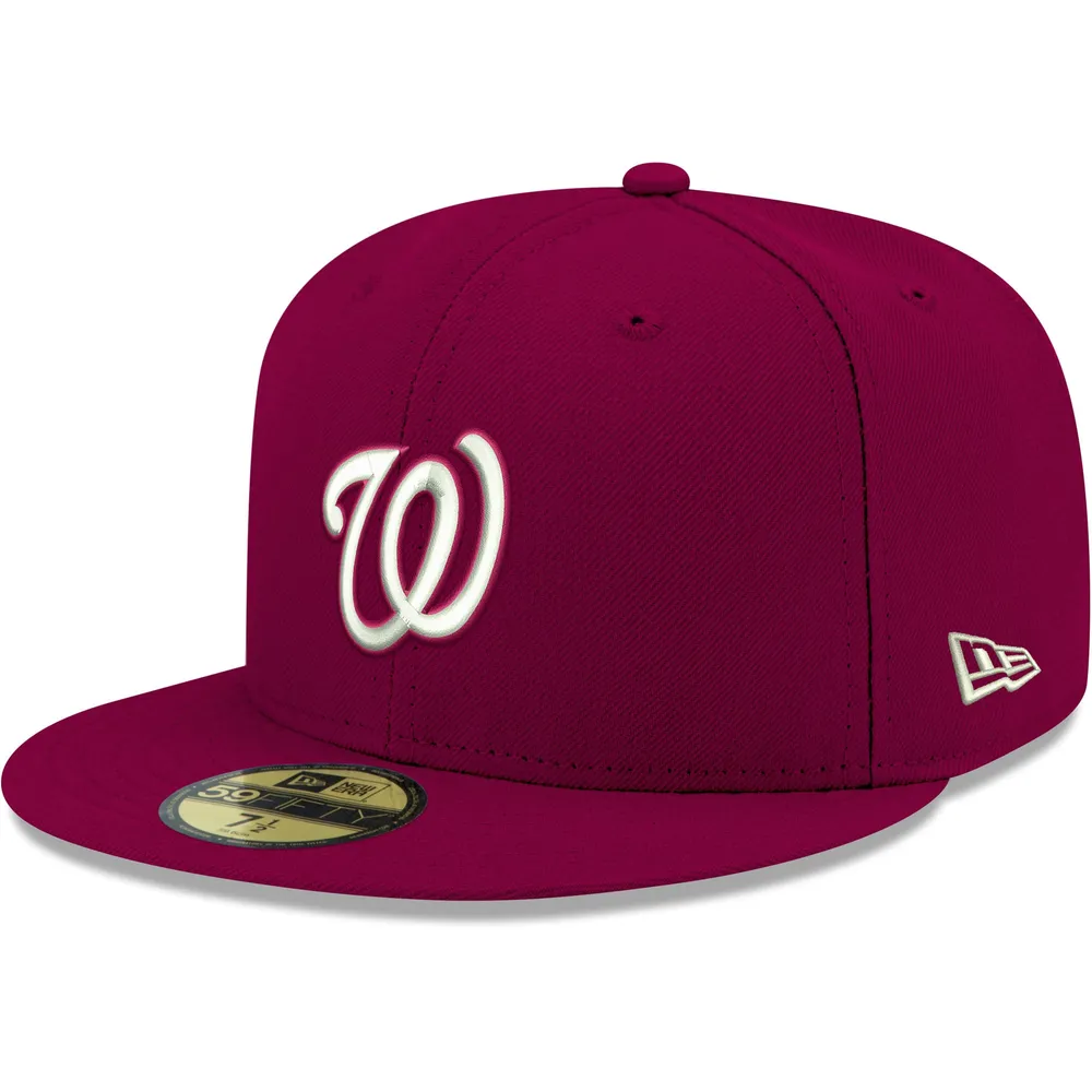 Casquette ajustée 59FIFTY blanche avec logo Cardinal Washington Nationals New Era pour homme