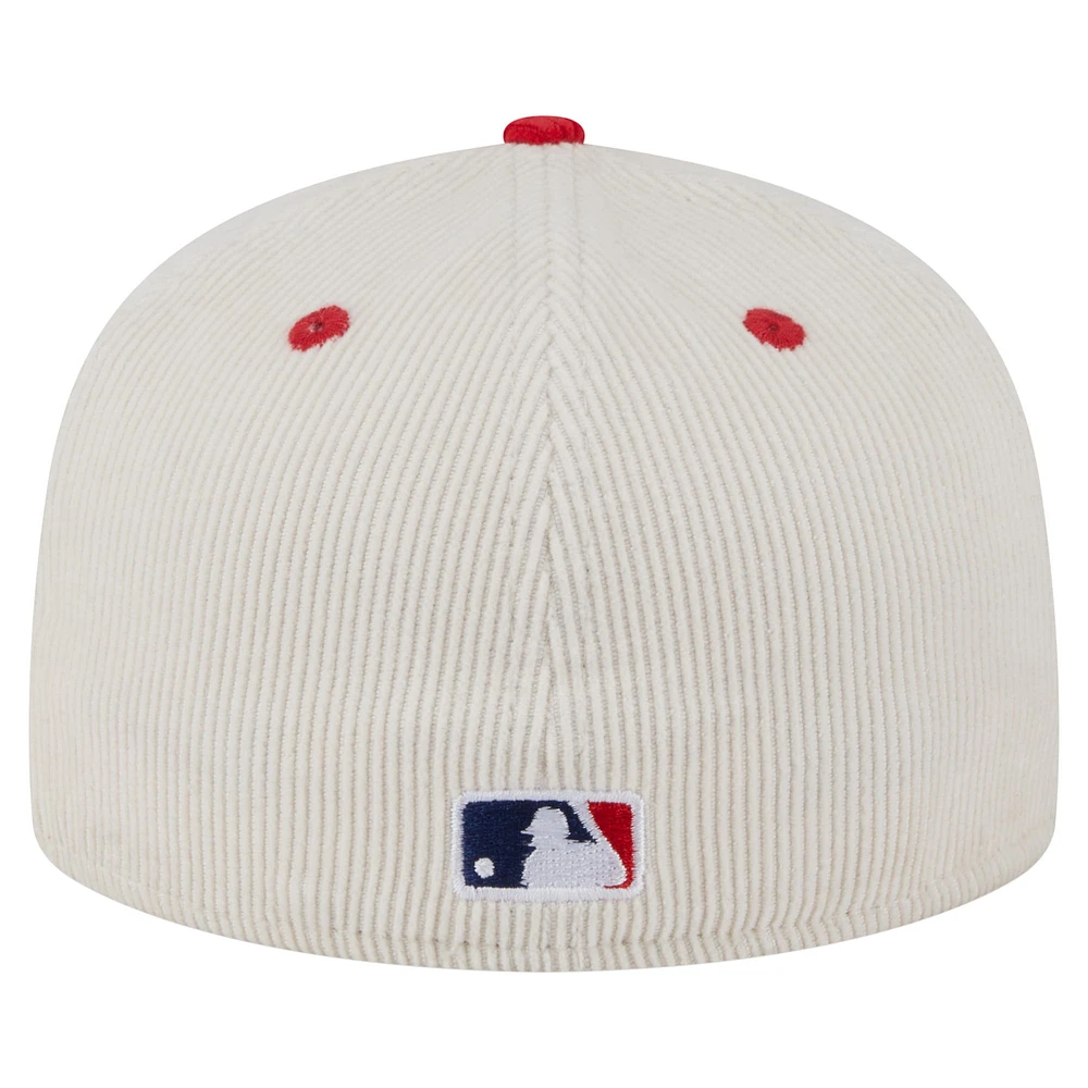 Men's New Era Cream/Red Washington Nationals Two-Tone Corduroy 59FIFTY Fitted Hat