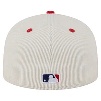 Men's New Era Cream/Red Washington Nationals Two-Tone Corduroy 59FIFTY Fitted Hat