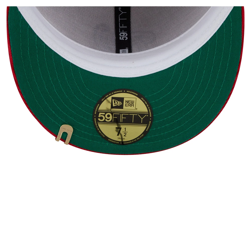 Men's New Era Cream/Red Washington Nationals Two-Tone Corduroy 59FIFTY Fitted Hat