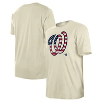 Men's New Era Cream Washington Nationals Americana Flag Fill T-Shirt