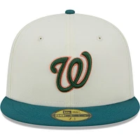 Men's New Era Cream Washington Nationals Chrome 59FIFTY Fitted Hat