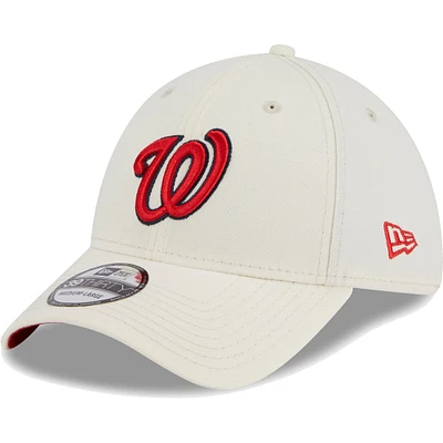 Men's New Era Cream Washington Nationals Chrome Team Classic 39THIRTY Flex Hat