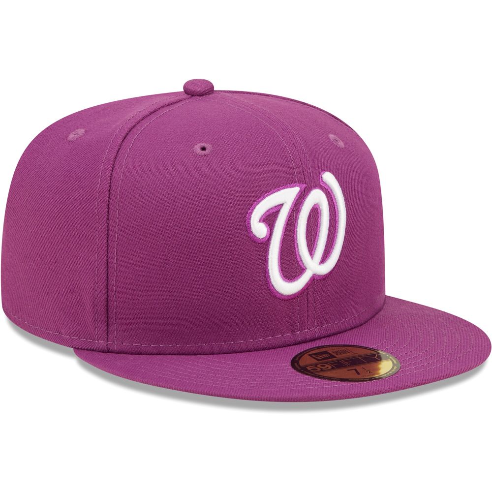 Washington Nationals New Era 5950 League Basic Fitted Hat - Black/White - Alt