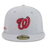 Men's New Era Gray Washington Nationals 2025 MLB Clubhouse 59FIFTY Fitted Hat