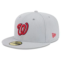 Men's New Era Gray Washington Nationals 2025 MLB Clubhouse 59FIFTY Fitted Hat