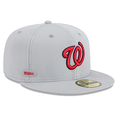 Men's New Era Gray Washington Nationals 2025 MLB Clubhouse 59FIFTY Fitted Hat