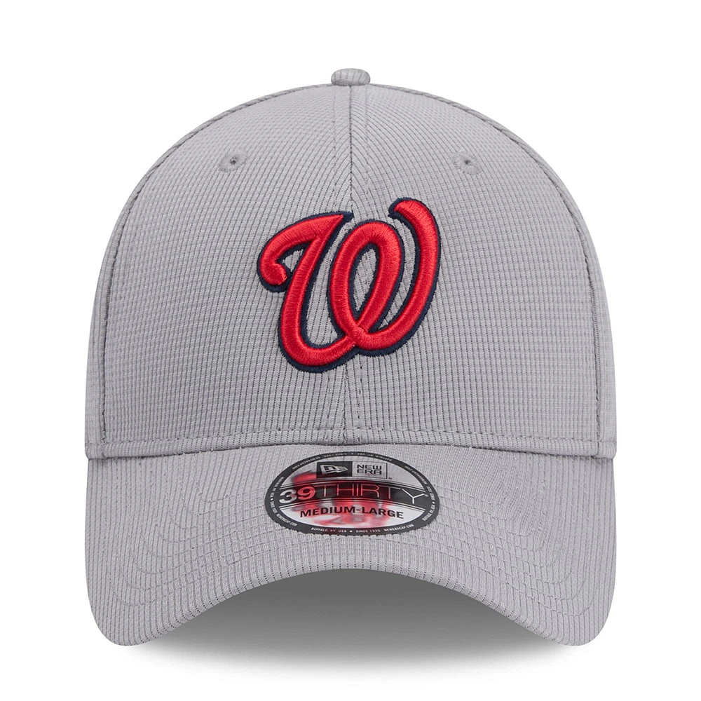 Men's New Era Gray Washington Nationals Active Pivot 39THIRTY Flex Hat