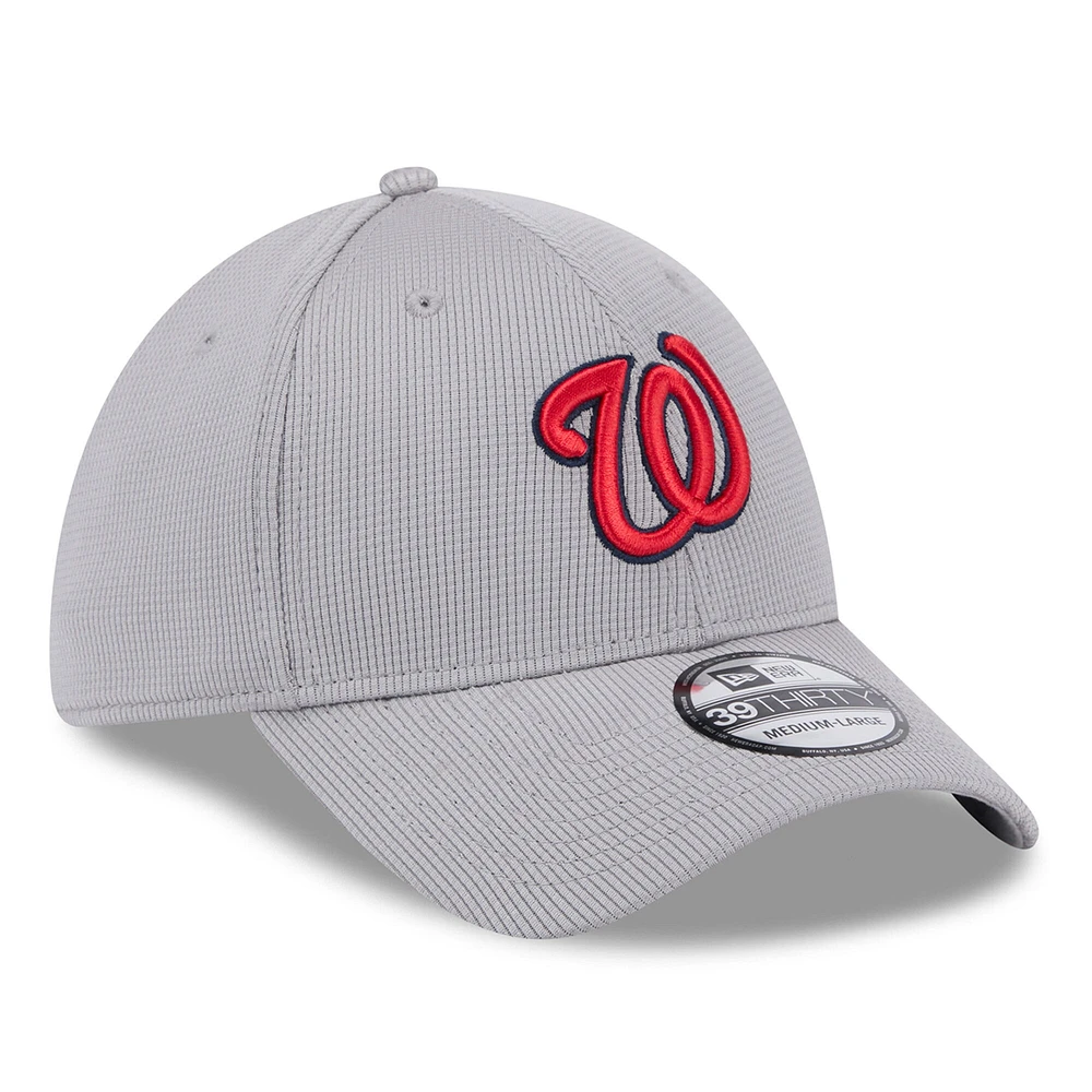 Men's New Era Gray Washington Nationals Active Pivot 39THIRTY Flex Hat