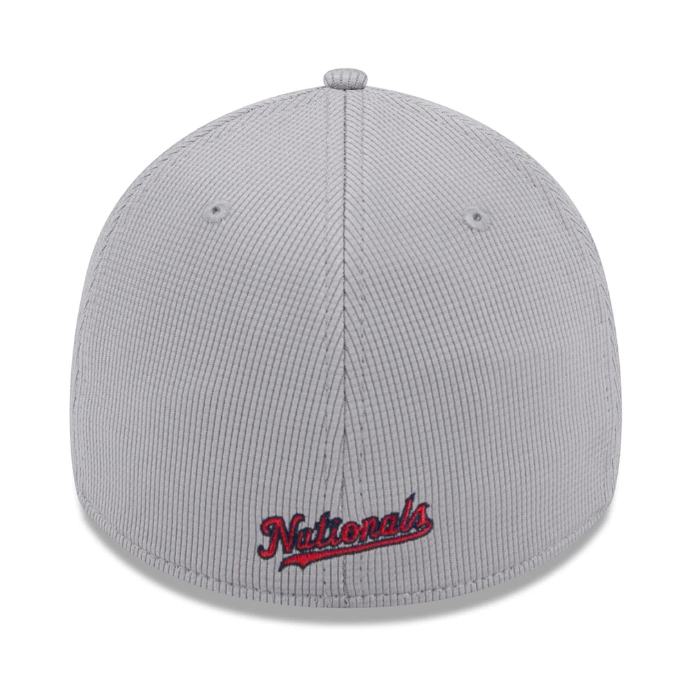 Men's New Era Gray Washington Nationals Active Pivot 39THIRTY Flex Hat