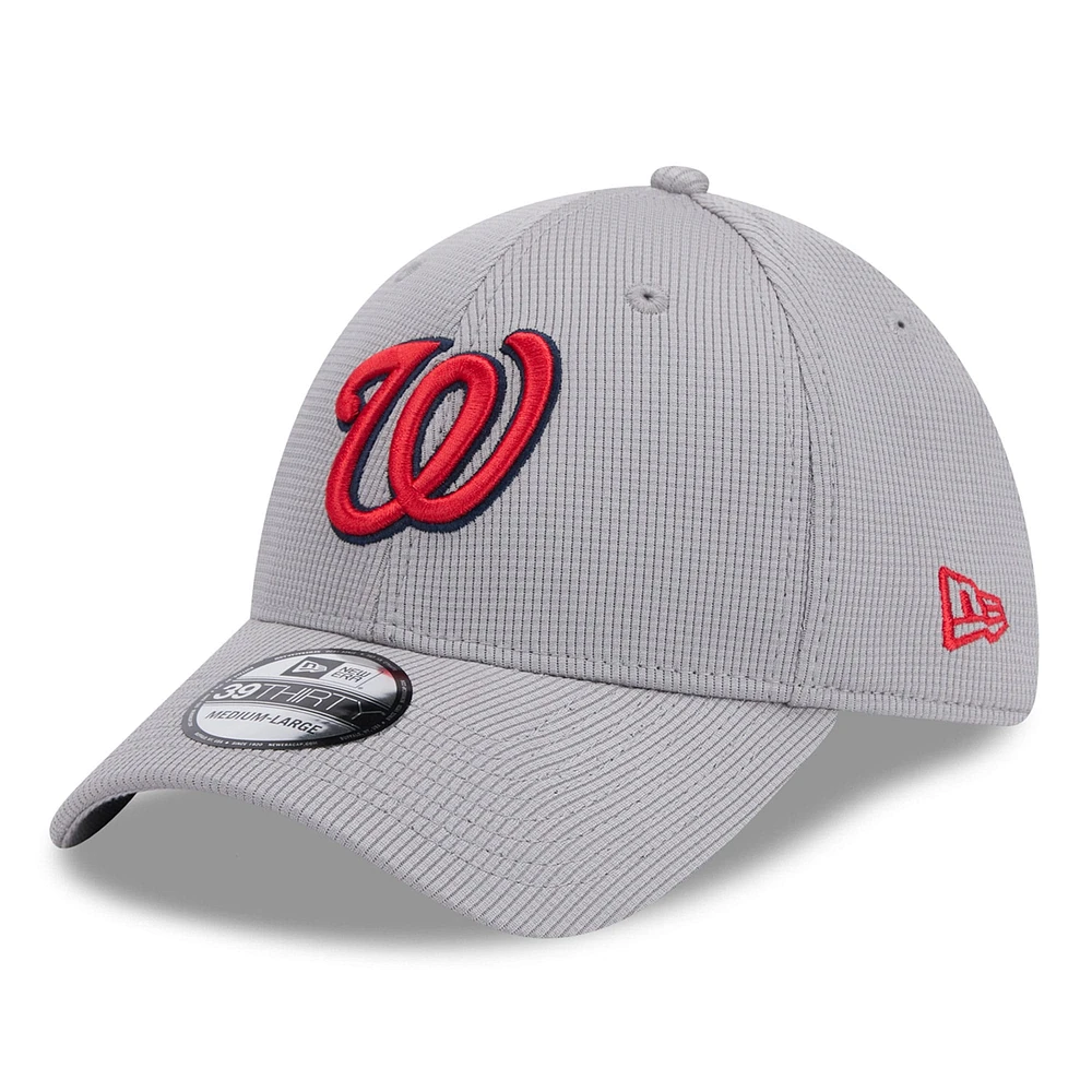Men's New Era Gray Washington Nationals Active Pivot 39THIRTY Flex Hat