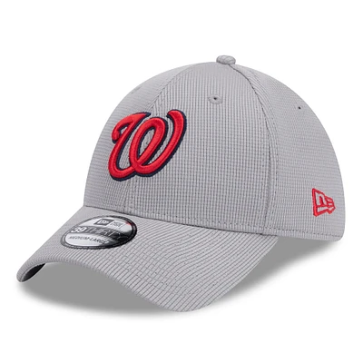 Men's New Era Gray Washington Nationals Active Pivot 39THIRTY Flex Hat