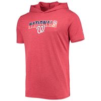 Men's New Era Heathered Red Washington Nationals Hoodie T-Shirt