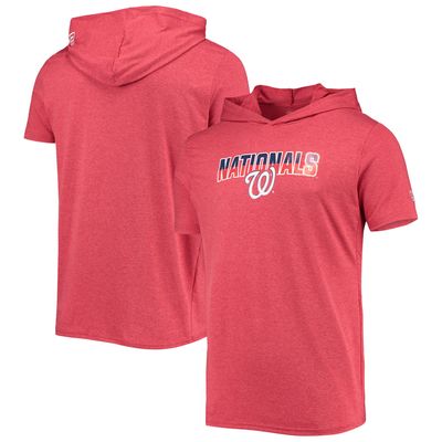 Men's New Era Heathered Red Washington Nationals Hoodie T-Shirt