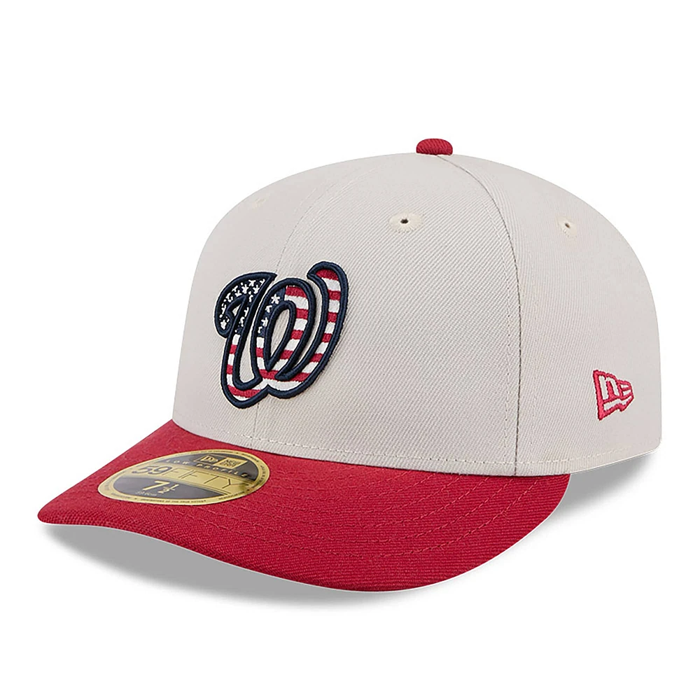 Men's New Era  Khaki/Red Washington Nationals 2024 Fourth of July Low Profile 59FIFTY Fitted Hat