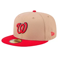 Men's New Era Khaki Washington Nationals 59FIFTY Fitted Hat