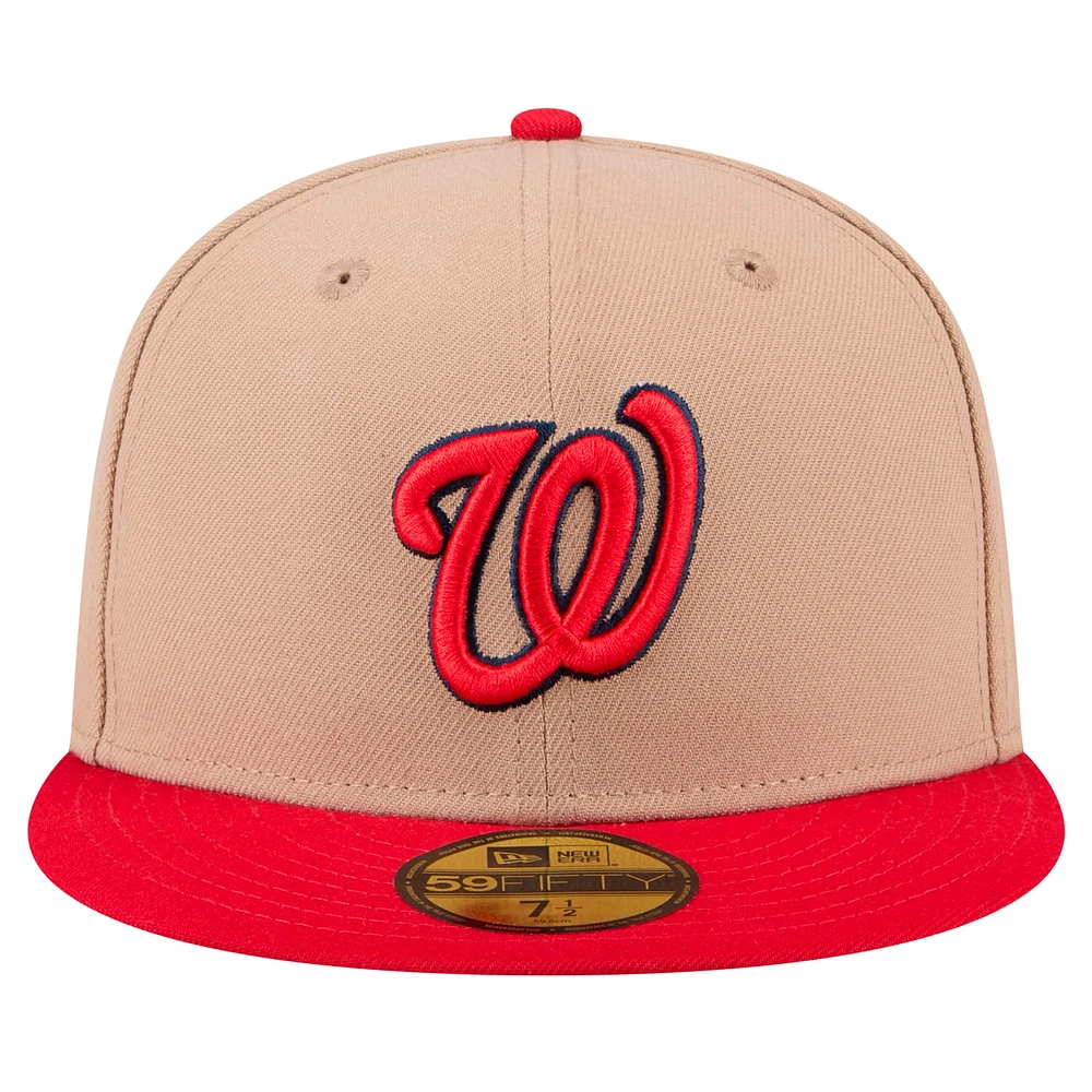 Men's New Era Khaki Washington Nationals 59FIFTY Fitted Hat