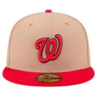 Men's New Era Khaki Washington Nationals 59FIFTY Fitted Hat