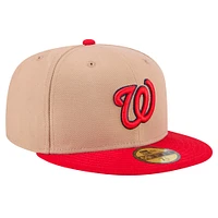 Men's New Era Khaki Washington Nationals 59FIFTY Fitted Hat