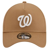 Men's New Era Khaki Washington Nationals A-Frame 9FORTY Adjustable Hat