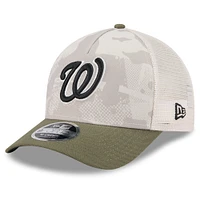 Men's New Era Light Beige/Olive Washington Nationals 2025 Armed Forces Day 9FORTY M-Crown A-Frame Adjustable Hat