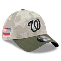 Men's New Era Light Beige/Olive Washington Nationals 2025 Armed Forces Day 9TWENTY Adjustable Hat
