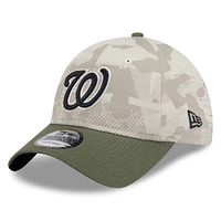 Men's New Era Light Beige/Olive Washington Nationals 2025 Armed Forces Day 9TWENTY Adjustable Hat