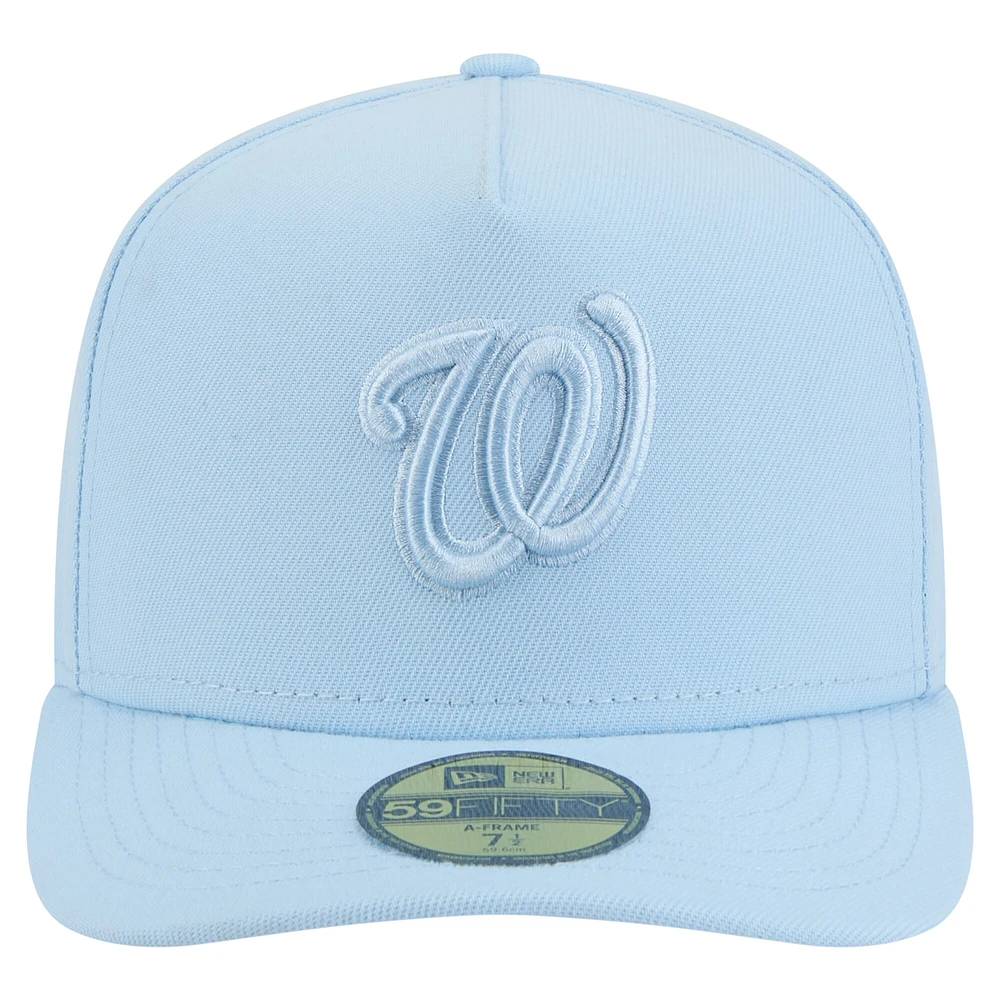 Men's New Era  Light Blue Washington Nationals Color Pack A-Frame 59FIFTY Fitted Hat