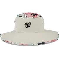 Men's New Era Natural Washington Nationals Retro Beachin' Bucket Hat