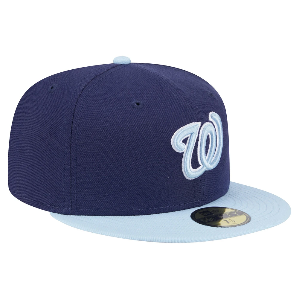 Casquette ajustée 59FIFTY bicolore bleu marine/bleu clair des Washington Nationals pour homme New Era