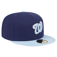 Casquette ajustée 59FIFTY bicolore bleu marine/bleu clair des Washington Nationals pour homme New Era