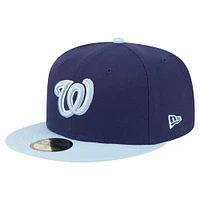 Casquette ajustée 59FIFTY bicolore bleu marine/bleu clair des Washington Nationals pour homme New Era