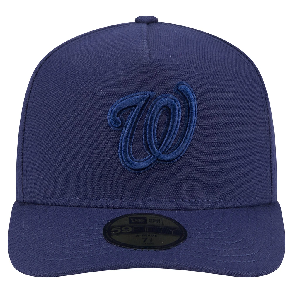 Men's New Era Navy Washington Nationals Color Pack A-Frame 59FIFTY Fitted Hat