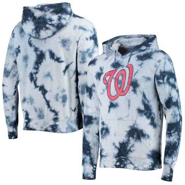 Sweat à capuche tie-dye bleu marine Washington Nationals New Era pour homme