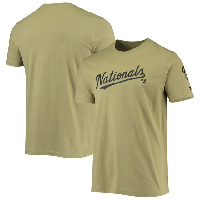 NWE WANATS GREEN MENS MLB BRUSHED ARMED FORCES CREW SST TEEMENSCR