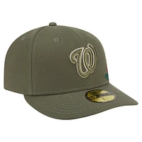 Men's New Era Olive Washington Nationals Tonal Florals 59FIFTY Fitted Hat