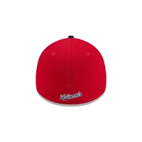 Casquette New Era 39THIRTY Flex rouge/bleu marine des Washington Nationals 2025 MLB Clubhouse pour homme