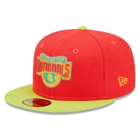 Casquette ajustée 59FIFTY pour homme New Era rouge/vert fluo Washington Nationals 2008 Inaugural Season Lava Highlighter Combo