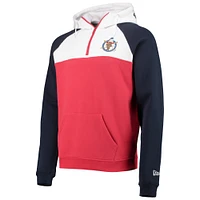 Men's New Era Red/White Washington Nationals Cooperstown Collection Quarter-Zip Hoodie Jacket