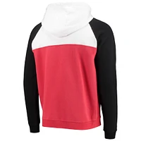 Men's New Era Red/White Washington Nationals Cooperstown Collection Quarter-Zip Hoodie Jacket