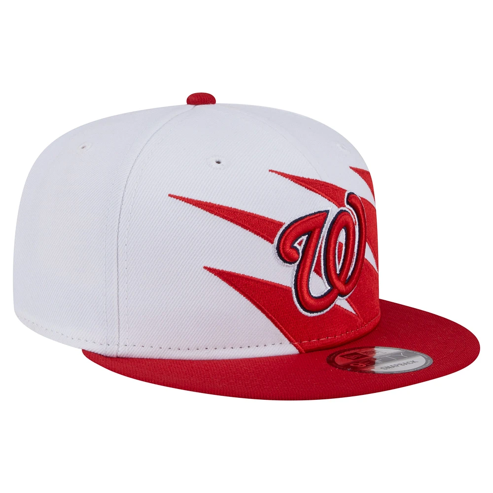 Men's New Era Red/White Washington Nationals Jagged 9FIFTY Snapback Hat