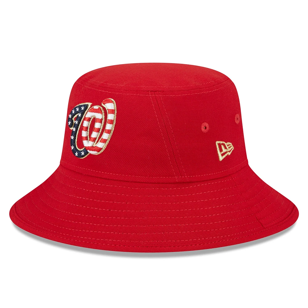 Men's New Era  Red Washington Nationals 2023 Fourth of July Bucket Hat