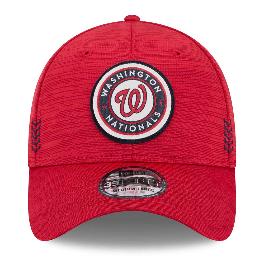 Casquette Flex Fit 39THIRTY New Era pour hommes des Washington Nationals 2024 Clubhouse rouge