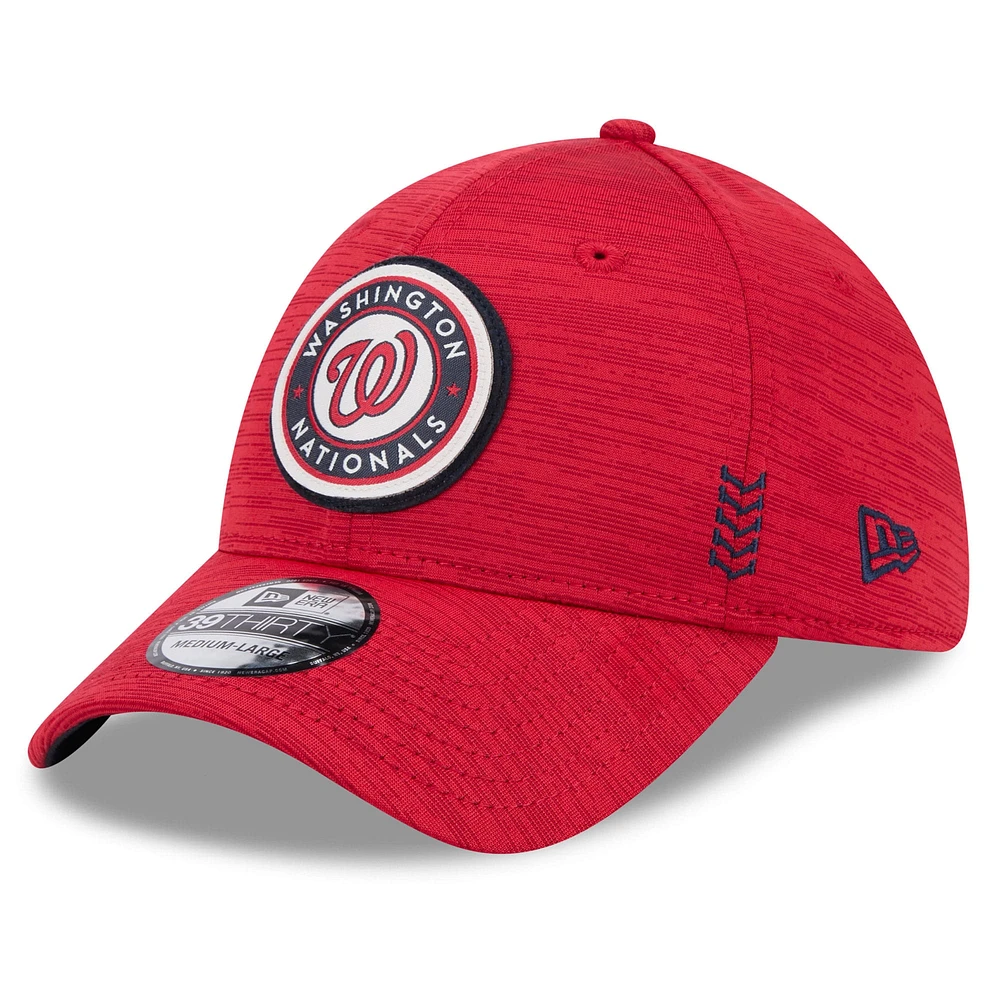 Casquette Flex Fit 39THIRTY New Era pour hommes des Washington Nationals 2024 Clubhouse rouge