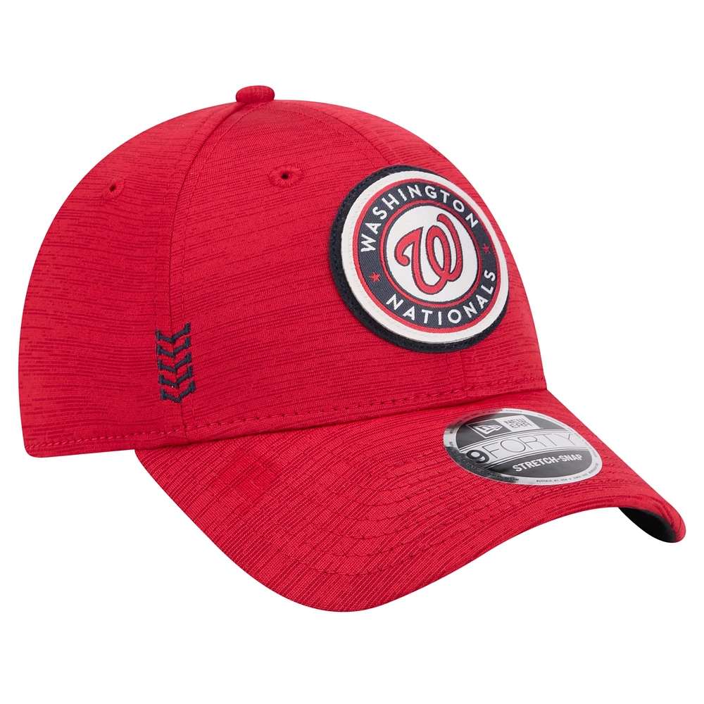 Casquette réglable rouge Washington Nationals 2024 Clubhouse 9FORTY New Era pour homme